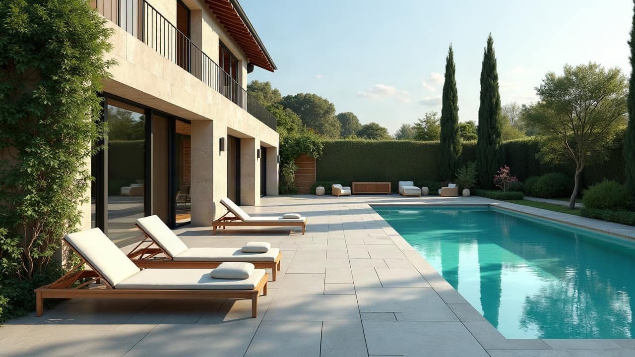 Terrasse carrelée face à la chaleur et au mistral du Vaucluse
