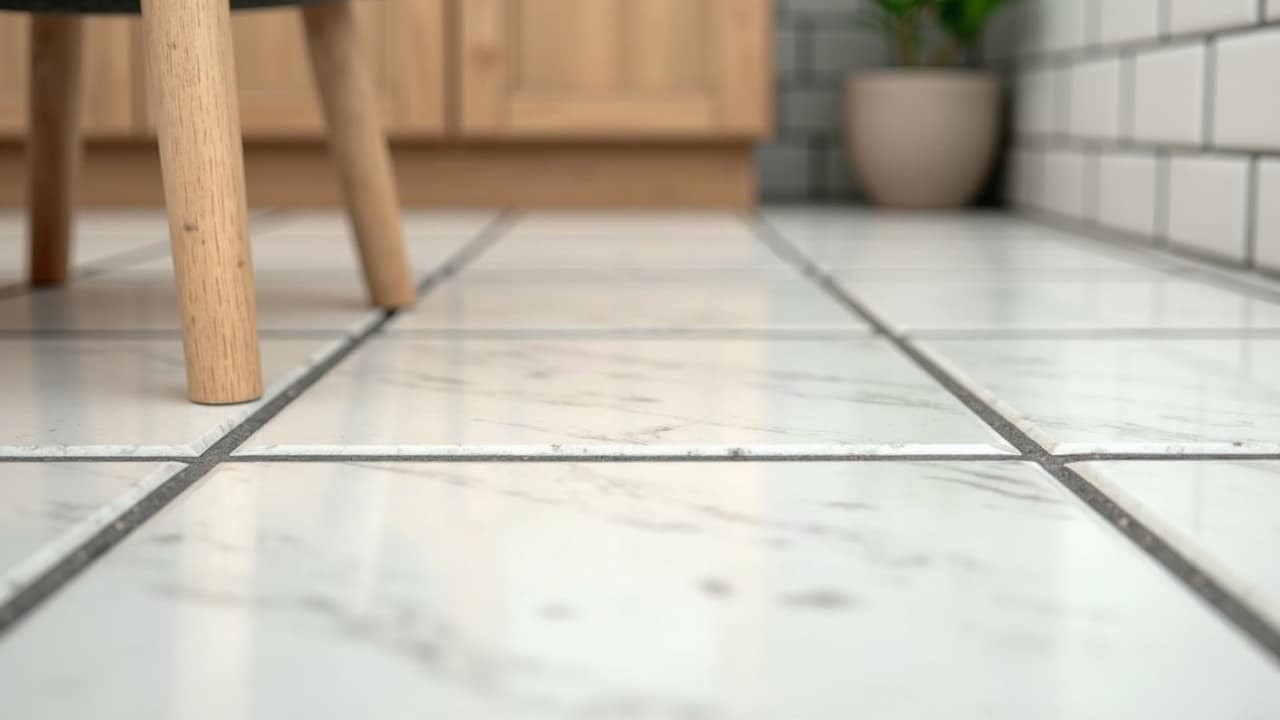 Cuisine d'appartement, faïence métro blanche à joints noirs
